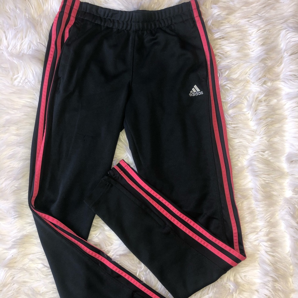 adidas gray and pink sweatpants